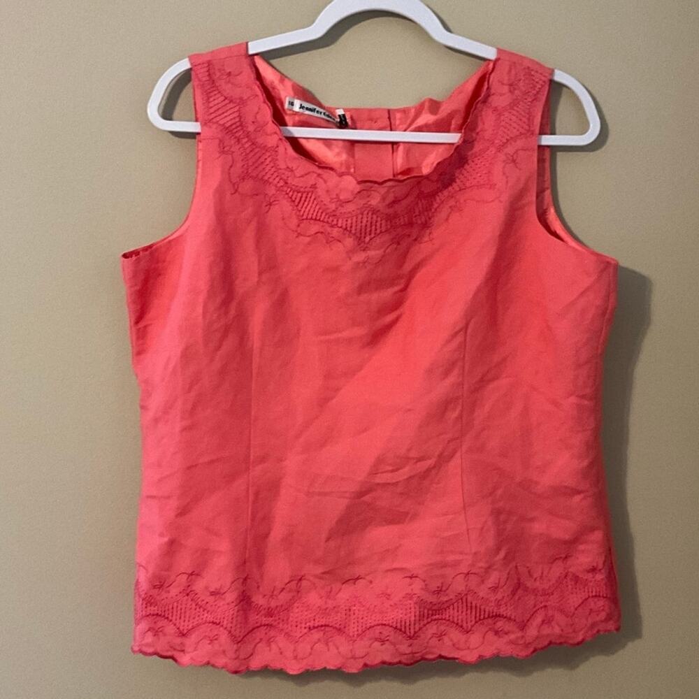 Jennifer Eden Pink Square Top With Buttons On Back